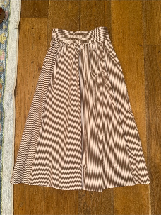 Dresses & Skirts - Striped A-Line Midi Skirt in Brown and White